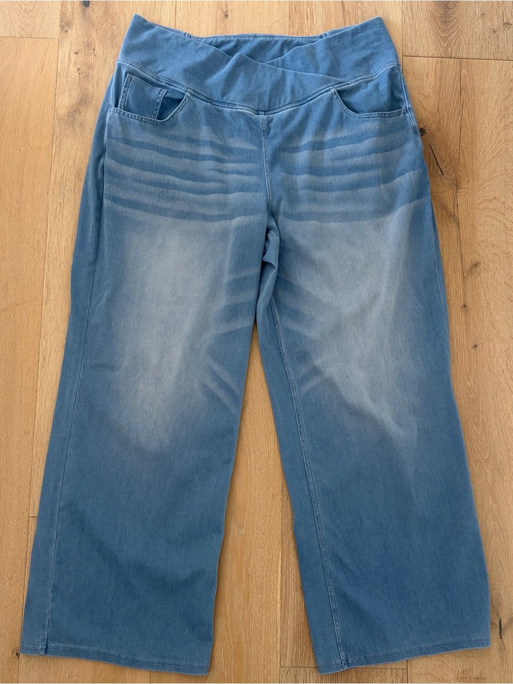 Halara Flex Denim Wide Leg Jeans 2X Regular Pull On Stretch Blue NWT*1